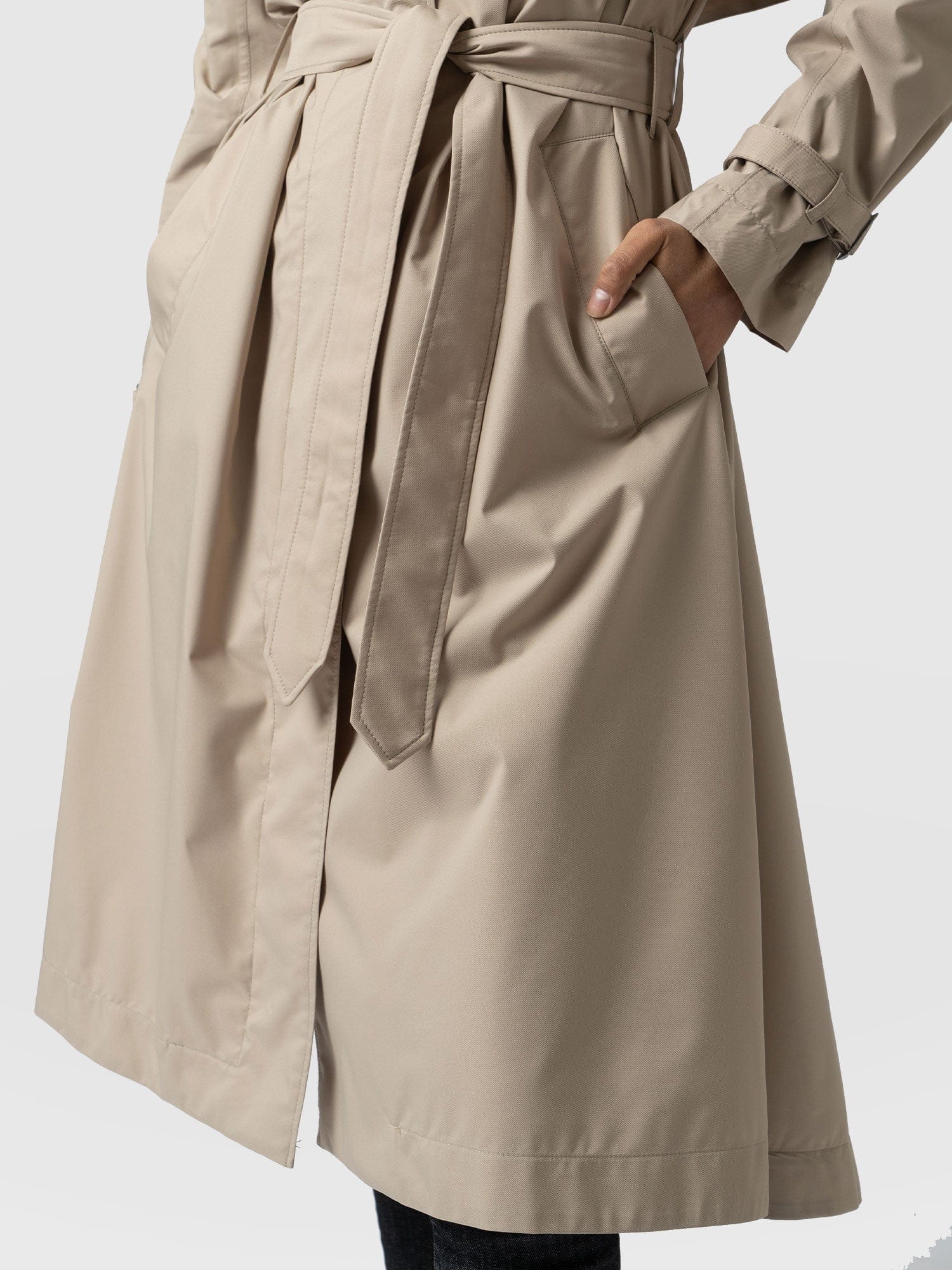 Waterproof A Line Trench Coat Beige - Women's Overcoats | Saint + Sofia® EU